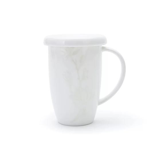 【6F】玛戈隆特白玉兰骨瓷希尔顿盖杯马克杯办公室水杯下午茶创意茶杯 商品图0