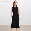 AD圆领醋酸连衣裙女夏季洋气显瘦通勤气质时尚无袖职业装中长款裙 商品缩略图0