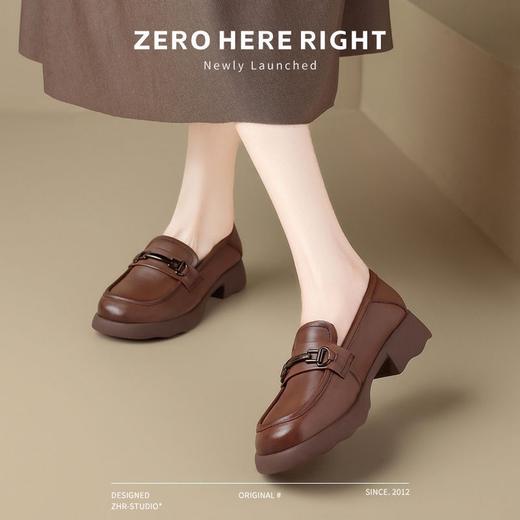 ZHR则则头层皮复古优雅乐福鞋女鞋2025新款金属衔扣百搭小皮鞋 商品图7
