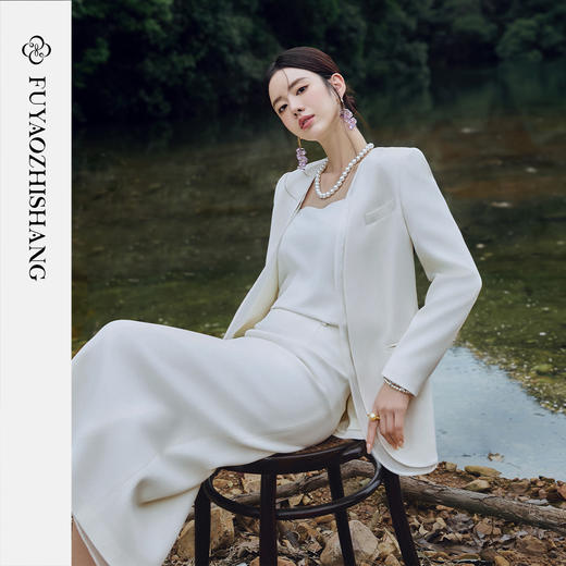 FUYAO扶摇 轻奢醋酸西装外套女松弛感宽版上衣2025秋新款气质西服 商品图2