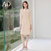 AD气质翻领粗花呢连衣裙女2025秋冬新款老钱风拼接长袖小香A字裙 商品缩略图2