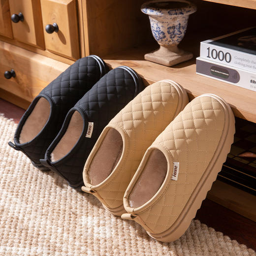 雀说 包跟棉拖鞋女冬季外穿防水加绒厚底室内棉鞋3368 商品图3