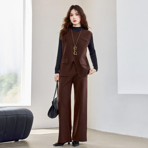 HR YBER613时尚洋气圆领显瘦三件套裤 商品图3