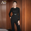 AD黑色双排扣西装外套女气质名媛高级感职业套装时尚气质微喇长裤 商品缩略图2