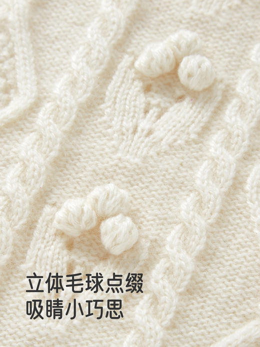 【高定系列】英氏儿童毛衣圆领秋冬保暖羊绒针织衫女童套头羊毛衫YRMGJ4R046A 商品图2