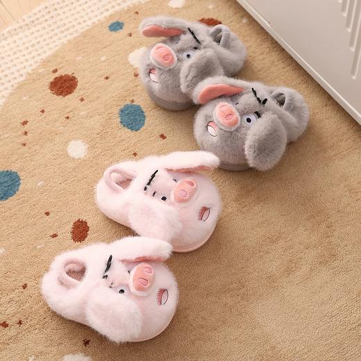 【22-32码】小童/中童秋冬季棉拖鞋男宝宝室内防滑家居鞋女儿童卡通保暖毛毛鞋【WG25501/WG25502】 商品图1