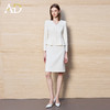 AD女神范小香风连衣裙女米白色肌理感荷叶边高级感假两件西装裙子 商品缩略图3