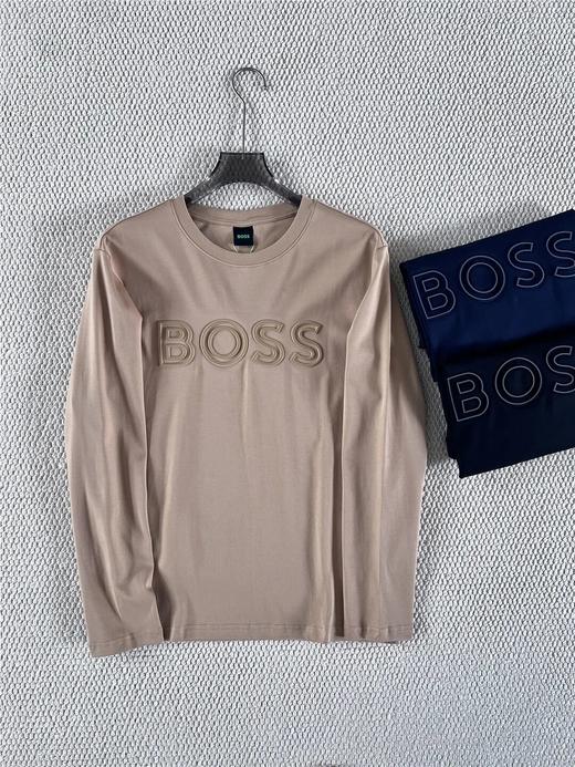 B0SS徽标立体印花大logo纯棉打底衫长袖T恤 商品图3