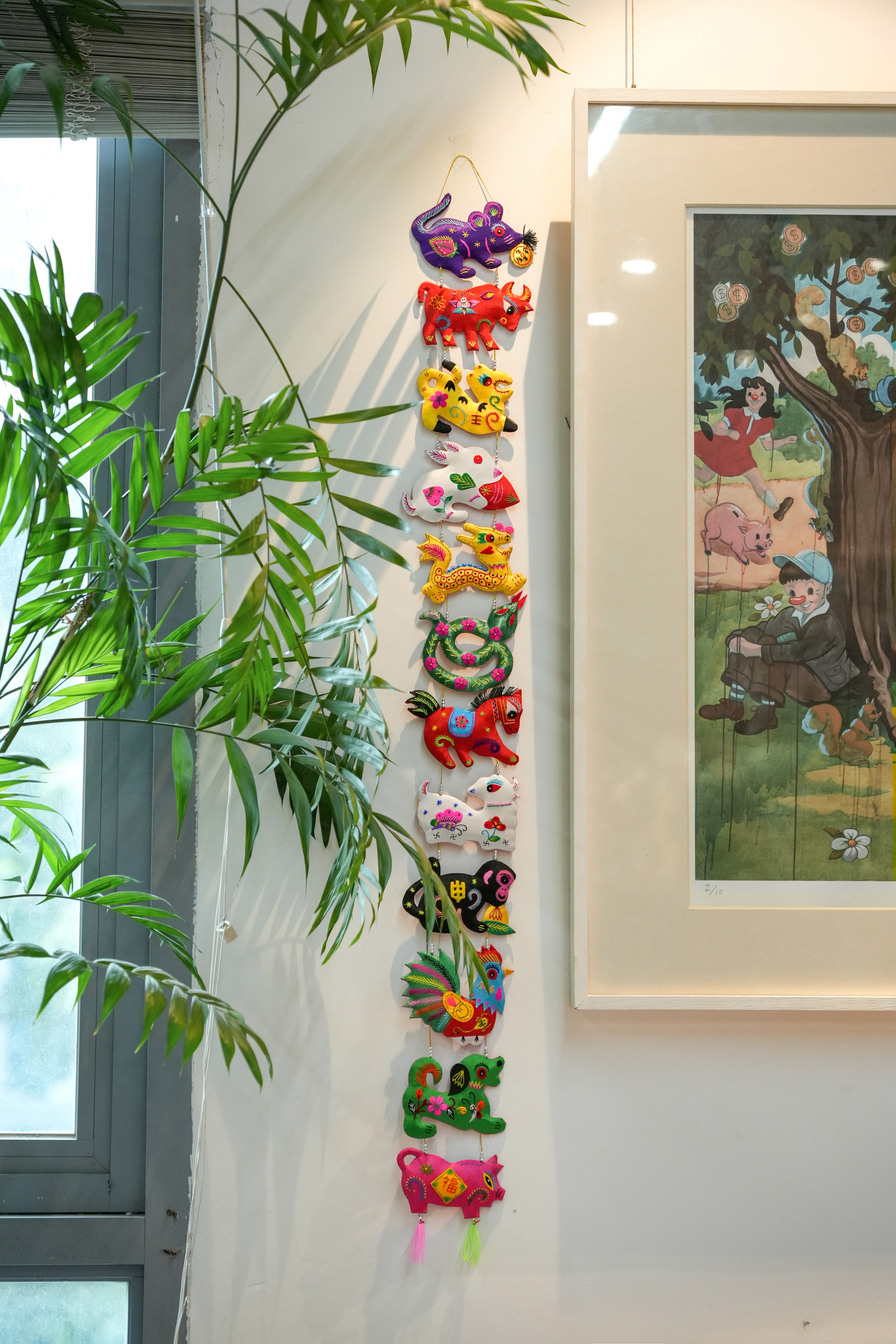 西秦刺绣十二生肖挂件 非遗手工制作 居家布艺挂件装饰