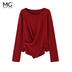 女装圆领交叉扣时尚薄毛衣-866M5241504