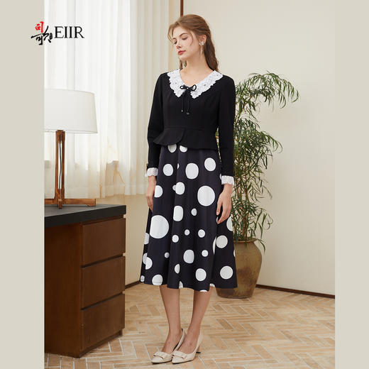 司歌长袖假两件波点长袖显瘦连衣裙A921205X 商品图2