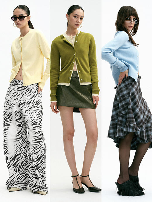 TR她热 冬日威尼斯 纯色短款圆领复古百搭保暖纯羊毛开衫 商品图0