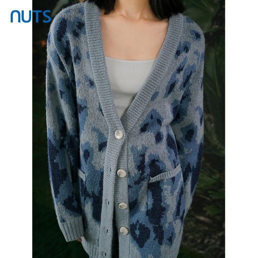 NUTS春秋新款时尚气质宽松显瘦百搭中长款针织外套女412052362 商品图3