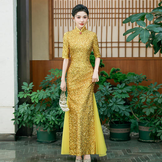 QC 188亮片走秀旗袍大气上档次良鱼尾 商品图3