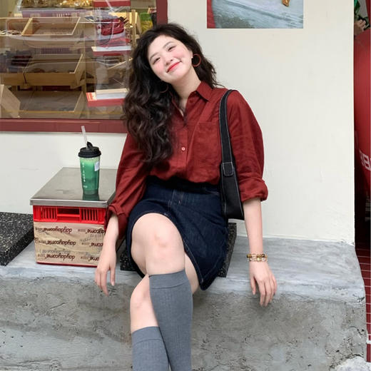 车厘子红港风衬衫｜上身高级耐看，怎么搭都出片【3-5天发货】 商品图2