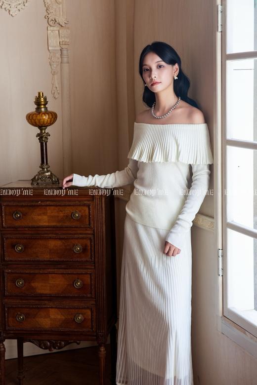 【门店同款】ENJOY冬季“暖冬软糖”压褶一字领针织 166593889 商品图2