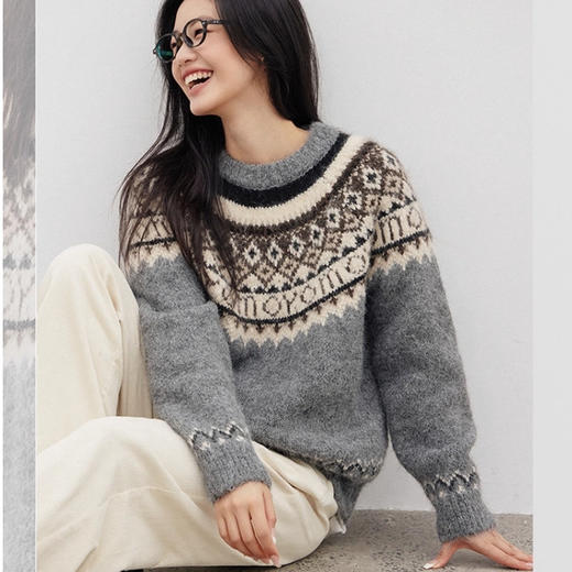 费尔岛复古花色毛衣开衫 | 百搭不挑，宽松版型，藏肉显瘦【爆仓！下单5天内发出】 商品图9