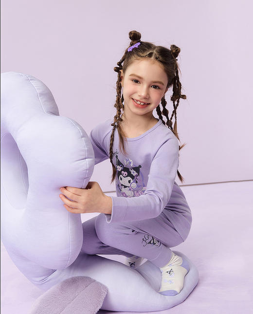 【春上新】8楼爱慕儿童Aimer Kids女孩25AW暖阳酷洛米花语单层长裤AK173J821，吊牌价399元 商品图2