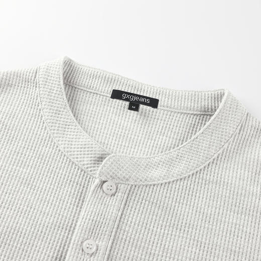 gxgjeans男装 男士长袖T恤25秋款内搭外穿纯色舒适简约校园通勤青少年打底衫K&C 商品图6