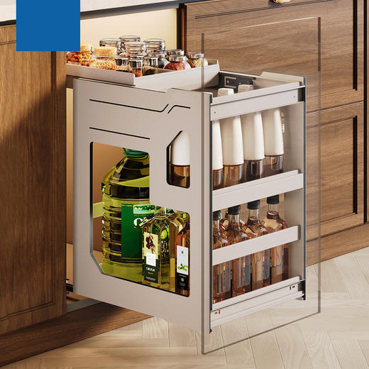 娜家维图系列浅咖厨房调料拉篮抽中抽 商品图0