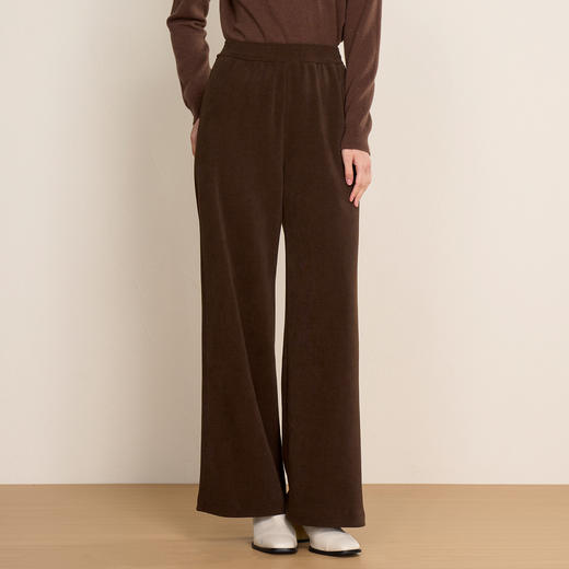 EITIE爱特爱时尚通勤简约高腰显瘦微喇长裤休闲裤2025秋冬新款D2505901 商品图2