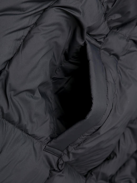 冬季新款黑色连帽羽绒服女中长款宽松保暖白鸭绒系带收腰过膝外套 商品图4