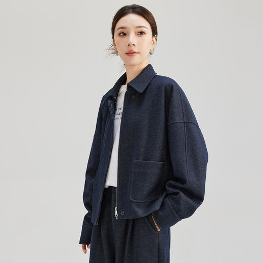 SM 1971时尚简约设计感衬衫领短款夹克外套 商品图1