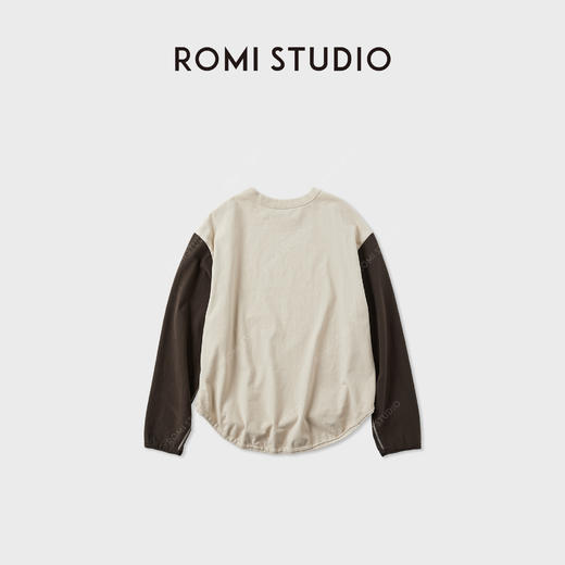 ROMI STUDIO“美式复古”全棉磨毛做旧撞色字母印花卫衣 RWCASY5974 商品图2