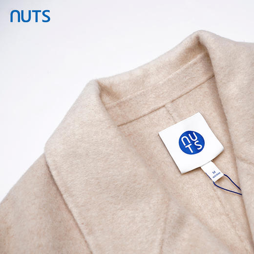 NUTS商场同款秋冬时尚简约宽松休闲纯色手工呢料长外套女348153313 商品图2