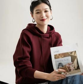 车厘子红连帽卫衣/外套，夹心空气棉面料，饱满有型【预售3-7天发货】