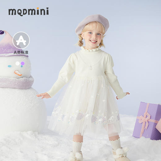 【秒】【特】【MQD】【专柜同款】童装女小童冬季新款长袖连衣裙网纱儿童裙子 商品图0
