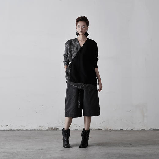 不裁 云尽秋·松石印花交领衬衣 商品图3