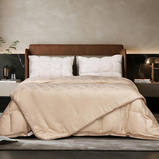 多喜爱 金羽朵95进口白鹅绒桑蚕丝子母被 栖金枕月【鹅绒母被+蚕丝子被】【95%绒子含量】【100%双宫茧桑蚕丝】【1000+清洁度】【波兰进口】3D航空舱  20CM开口 商品图11