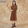 NUTS商场同款秋冬款棕色设计感拼接长袖衬衫连衣裙女341101090A 商品缩略图1