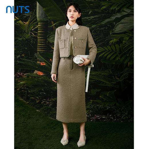 NUTS春秋季新款小香风气质高腰显瘦直筒长款半身裙女411061445 商品图2