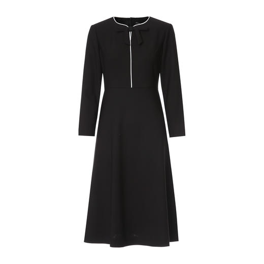 ITIE爱特爱气质蝴蝶结撞色线条气质通勤显瘦连衣裙2025秋冬新款D2507919 商品图5