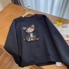 液氨双面棉~宽松万针刺绣手工钉珠卡通猫咪圆领套头卫衣！ 商品缩略图1