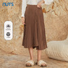 NUTS商场同款复古气质百搭高腰松紧不规则百褶半身长裙女341061105 商品缩略图0