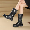 westory2024年秋冬新款厚底增高中筒骑士靴W24DC84401 商品缩略图3