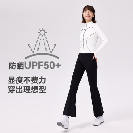 Gymicon能量符号 秋冬裸感瑜伽上衣立领修身运动外套女高级感条纹时尚透气瑜伽服YAWT2568 商品图1