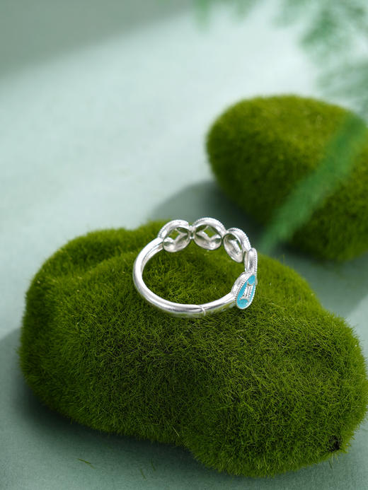 子佩集【赢财生福】S990银戒指【MXJZ027】花丝珐琅彩五连环钱币2510 商品图5