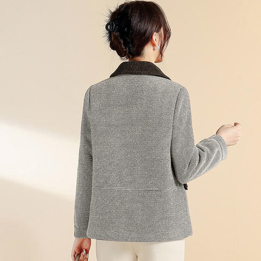 QYM CS25D67-Y毛呢外套宽松加厚保暖仿貂绒休闲外套 商品图2