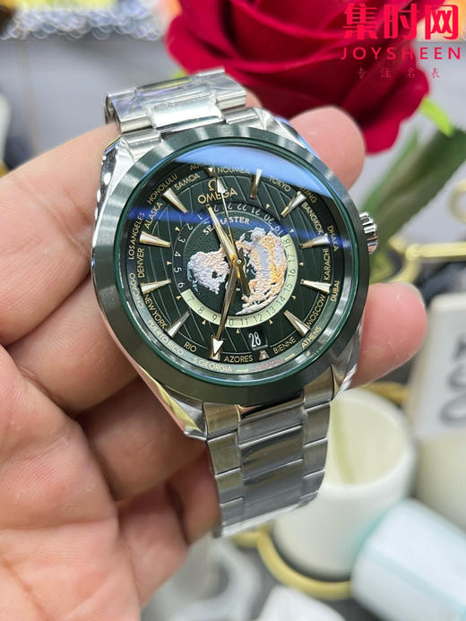 VS欧米茄新款海马世界时系列 VS海马世界时墨绿 绿海马 海马世界时绿色款 男士腕表 表径43mm 商品图3