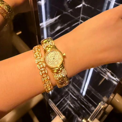 GAONAS日月同辉金色艺术时尚贵气奢华金色手表11609SGO 商品图3