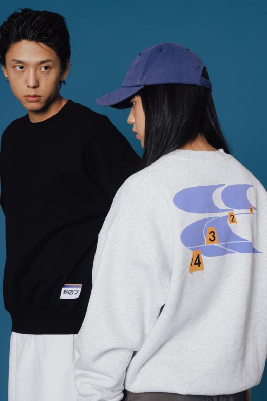 CryingCenter 紫色跑道立体发泡圆领卫衣 哭喊中心 商品图3