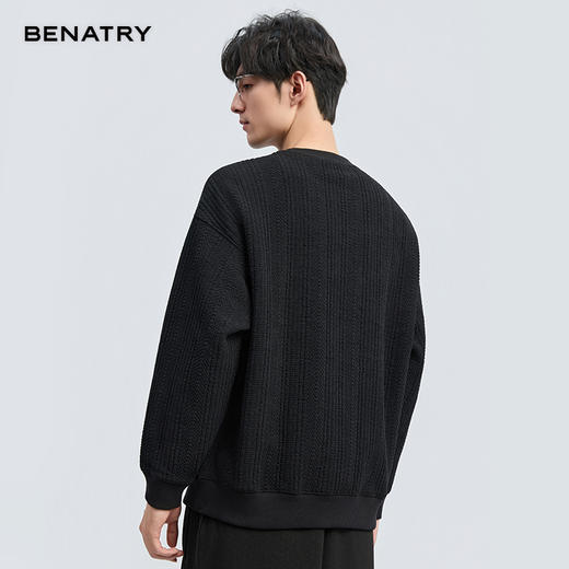 贝纳川冬季新品肌理内里加绒圆领卫衣ECT424001 商品图7