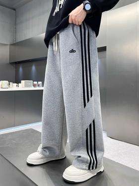 【秋冬款休闲裤子】新款男童中大童秋装 运动儿童针织直筒加绒卫裤