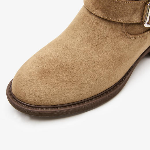 西遇美拉德短靴女新款秋冬百搭复古新疆西部牛仔靴绒面堆堆靴V1957157 商品图5