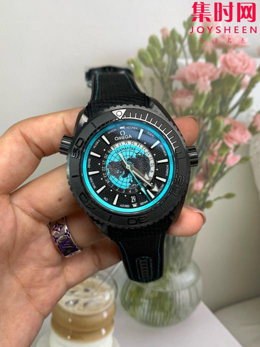 欧米茄 VS海马600米系列 海洋宇宙 海马世界时陶瓷壳 蒂芙尼蓝 男士腕表 表径45.5mm 8938一体机 快跳日历 双色夜光 商品图1