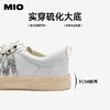 MIO米奥做旧休闲鞋新款珍珠钻饰小白鞋小众板鞋M254551317 商品缩略图4